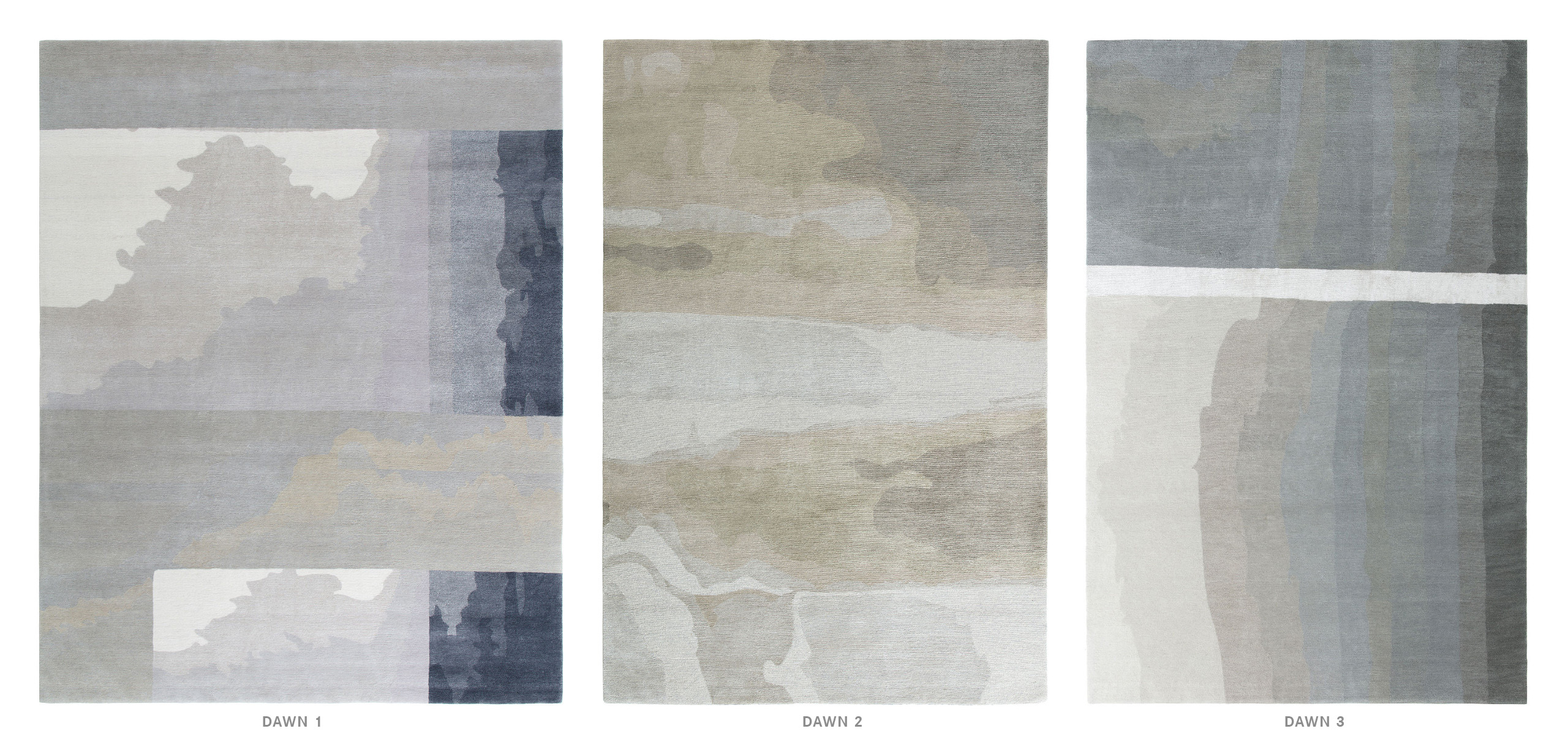 Dawn 1, 2 and 3 textile patterns.
