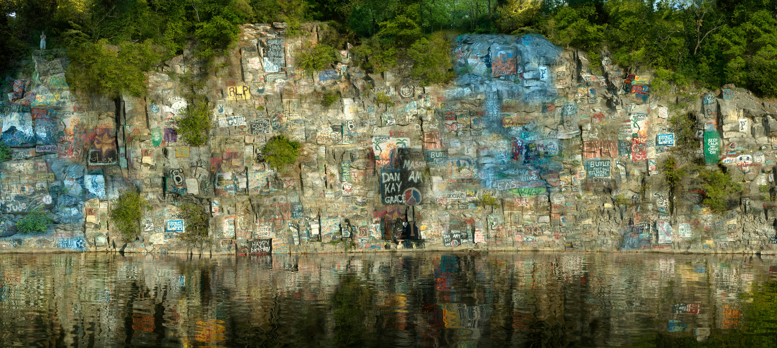Photo collage of river bank by Elena Dorfman.