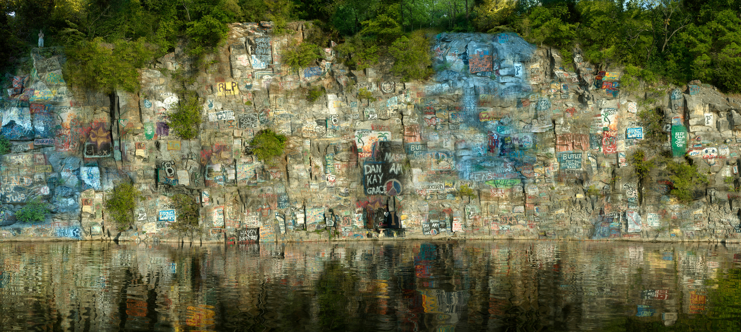 Photo collage of river bank by Elena Dorfman.